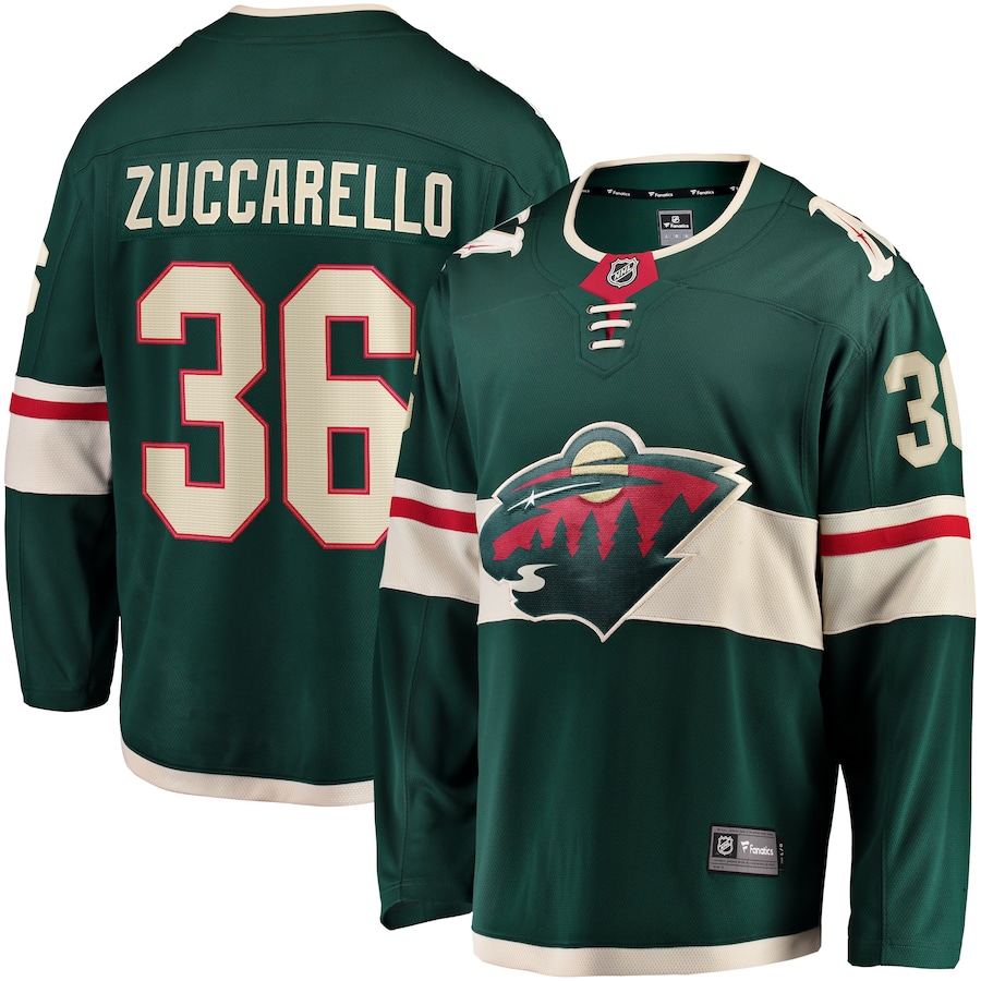 Men's Minnesota Wild Mats Zuccarello Fanatics Green Team Color Breakaway Player Jersey - ujerseystore