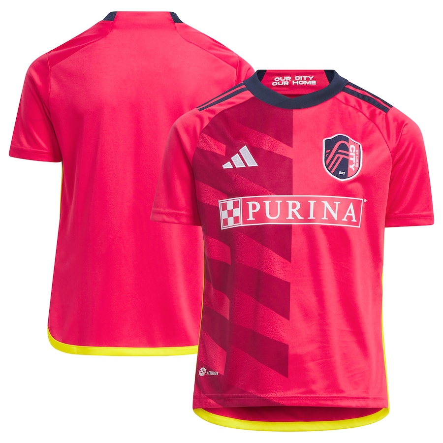 Youth St. Louis City SC adidas Red 2023 CITY Kit Replica Jersey - ujerseystore
