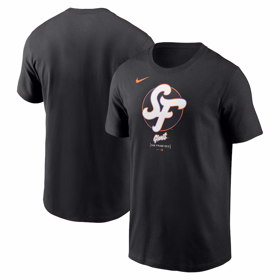Men's San Francisco Giants Nike Black 2025 City Connect Large Logo T-Shirt - ujerseystore