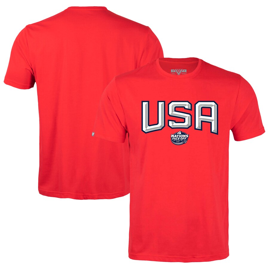 Men's USA Levelwear Red 2025 4 Nations Face-Off Richmond T-Shirt - ujerseystore