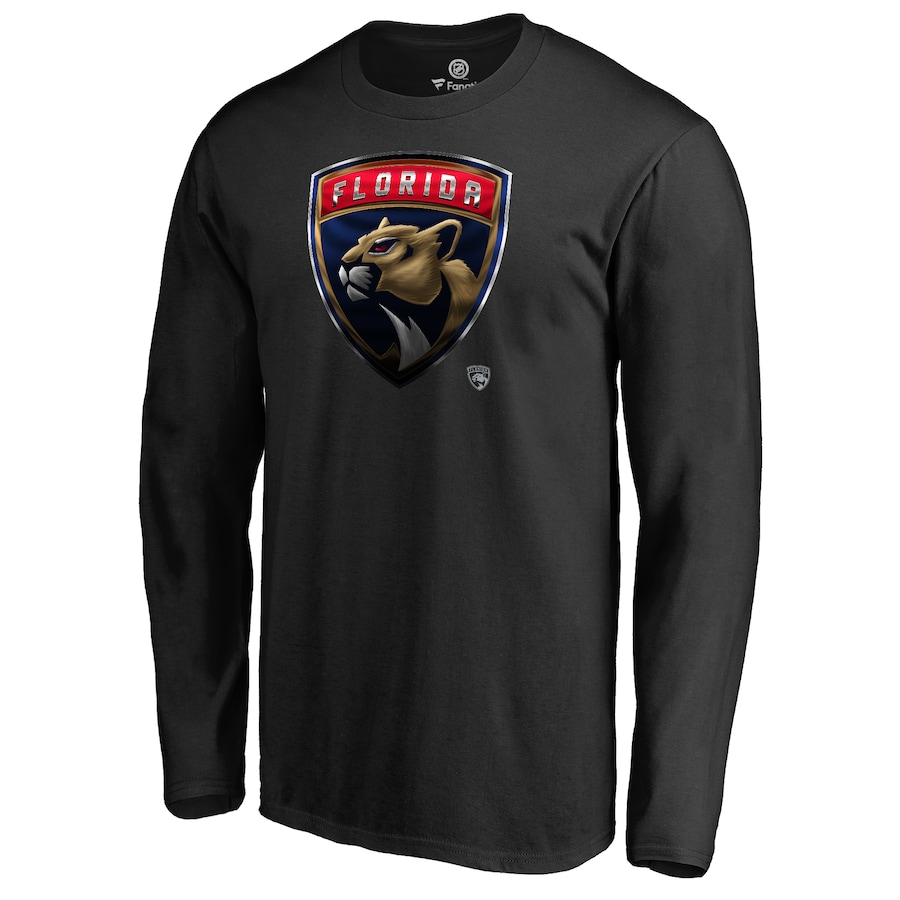 Men's Florida Panthers Black Midnight Mascot Long Sleeve T-Shirt - ujerseystore