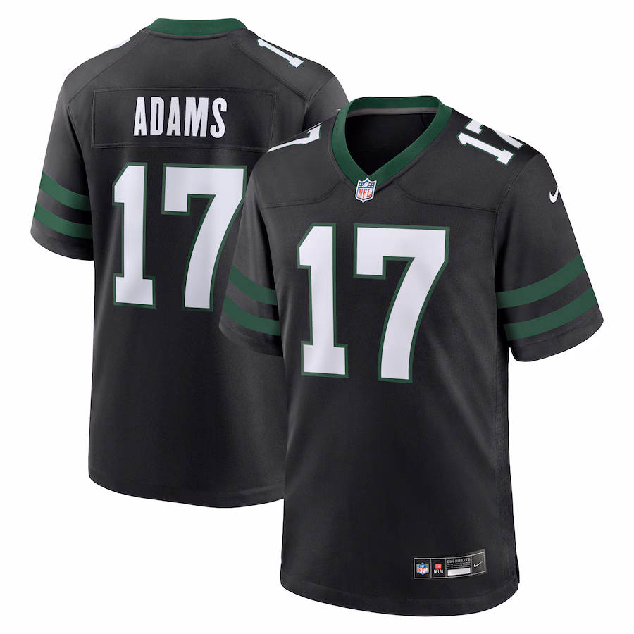 Men's New York Jets Davante Adams Nike Legacy Black Alternate Game Jersey - ujerseystore