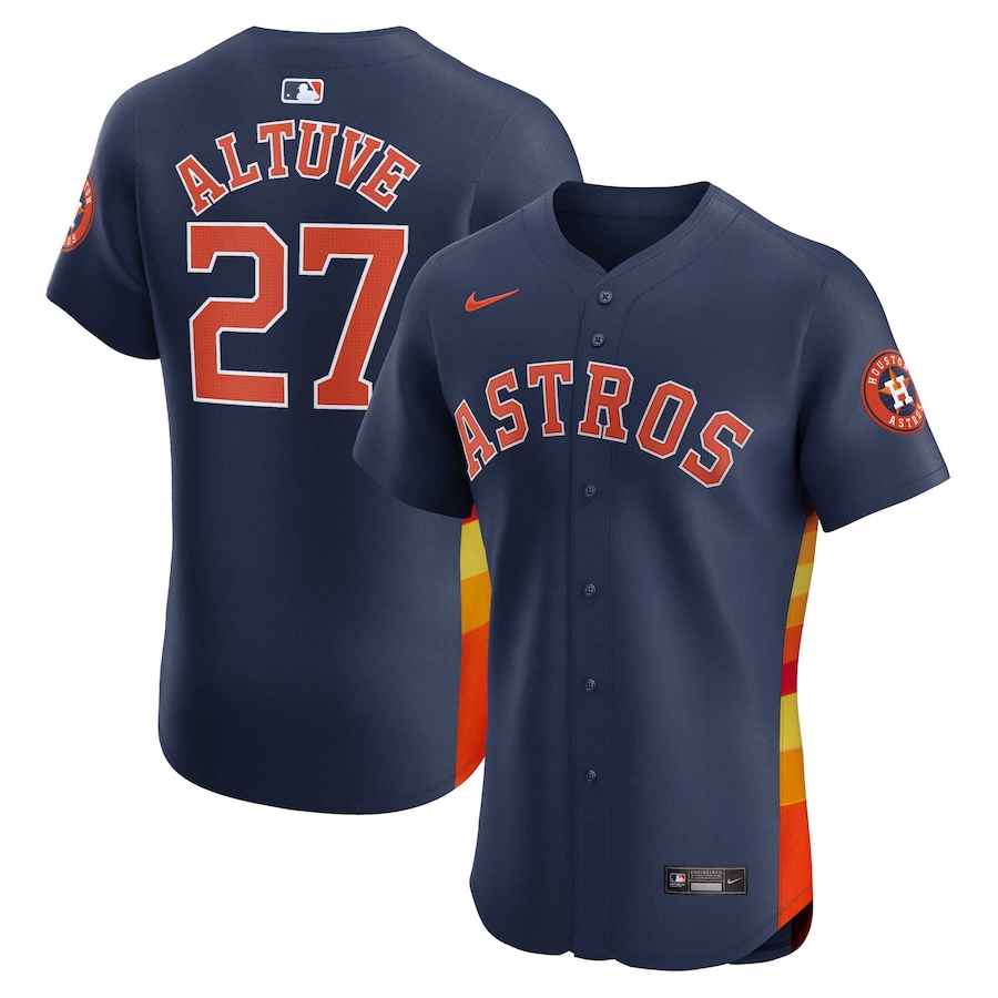 Men's Houston Astros Jose Altuve Nike Navy Alternate Elite Player Jersey - ujerseystore