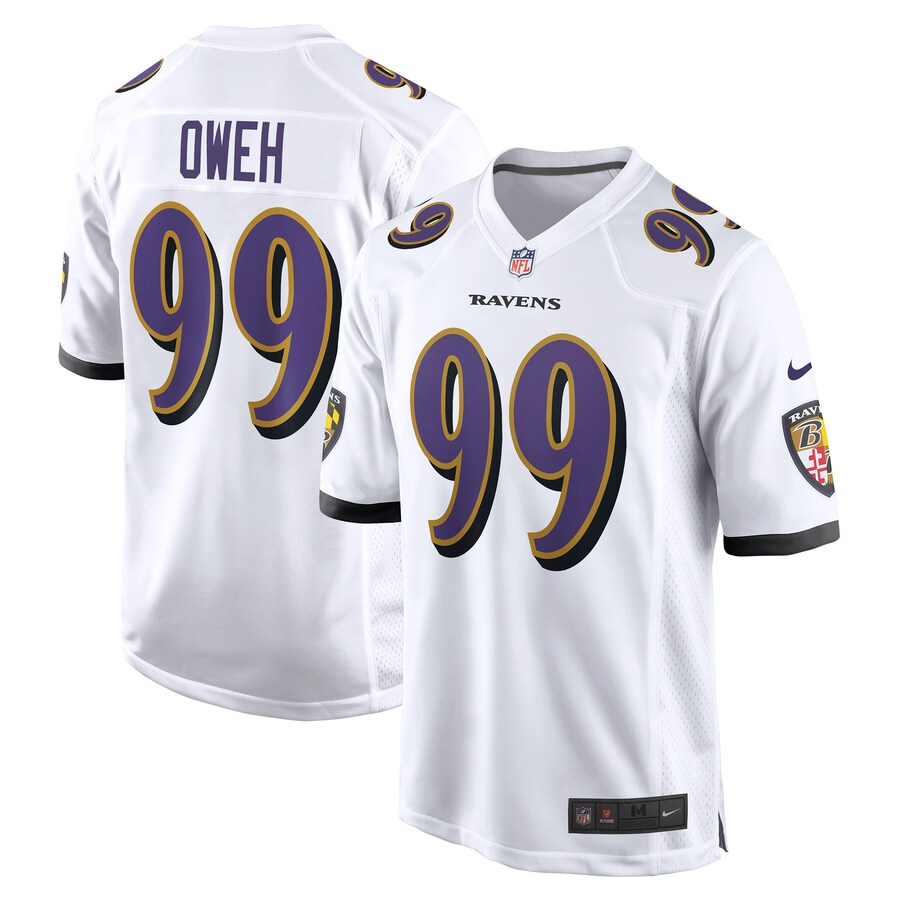 Men's Baltimore Ravens Odafe Oweh Nike White Game Jersey - ujerseystore