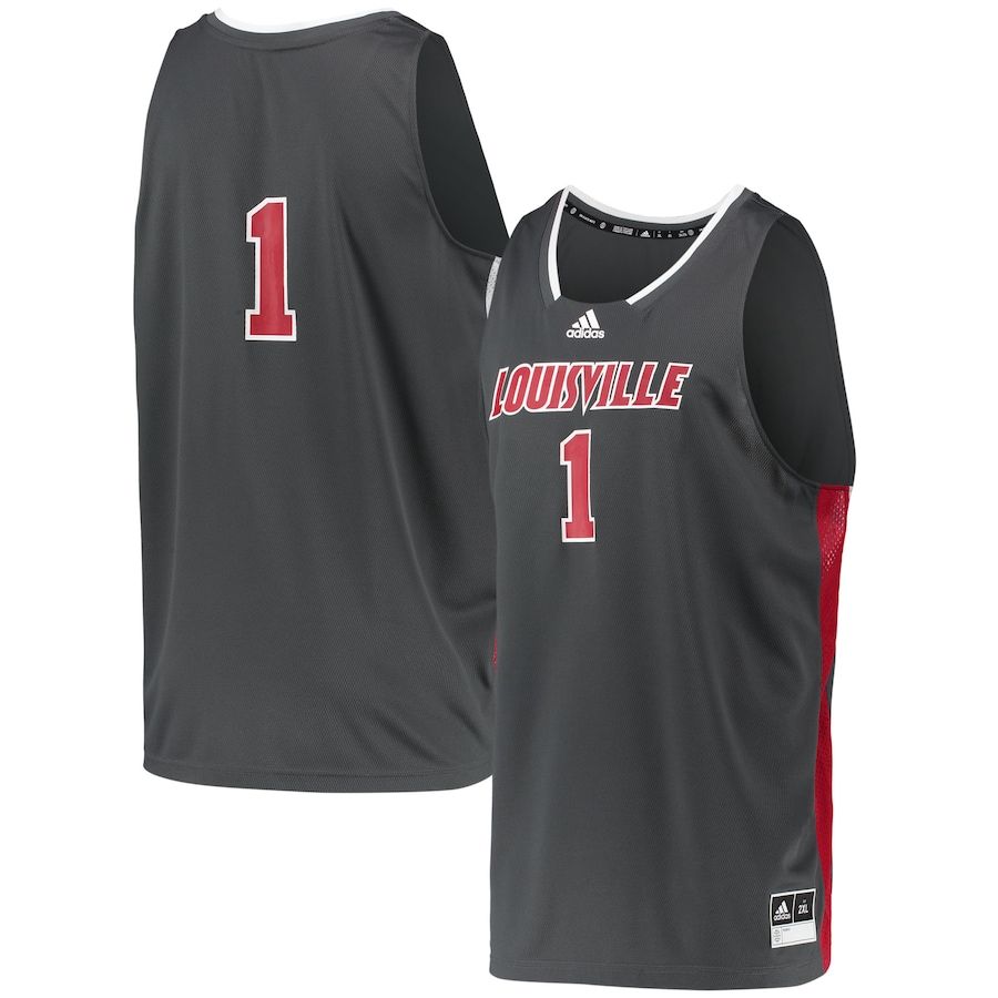 Men's adidas #1 Gray Louisville Cardinals Reverse Retro Jersey - ujerseystore