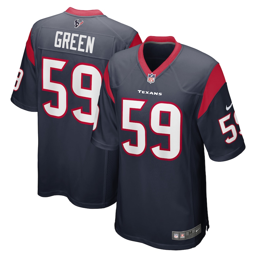 Men's Houston Texans Kenyon Green Nike Navy Player Game Jersey - ujerseystore