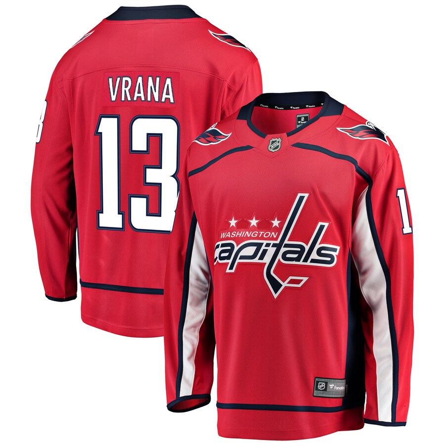 Men's Washington Capitals Jakub Vrana Fanatics Branded Red Home Breakaway Player Jersey - ujerseystore