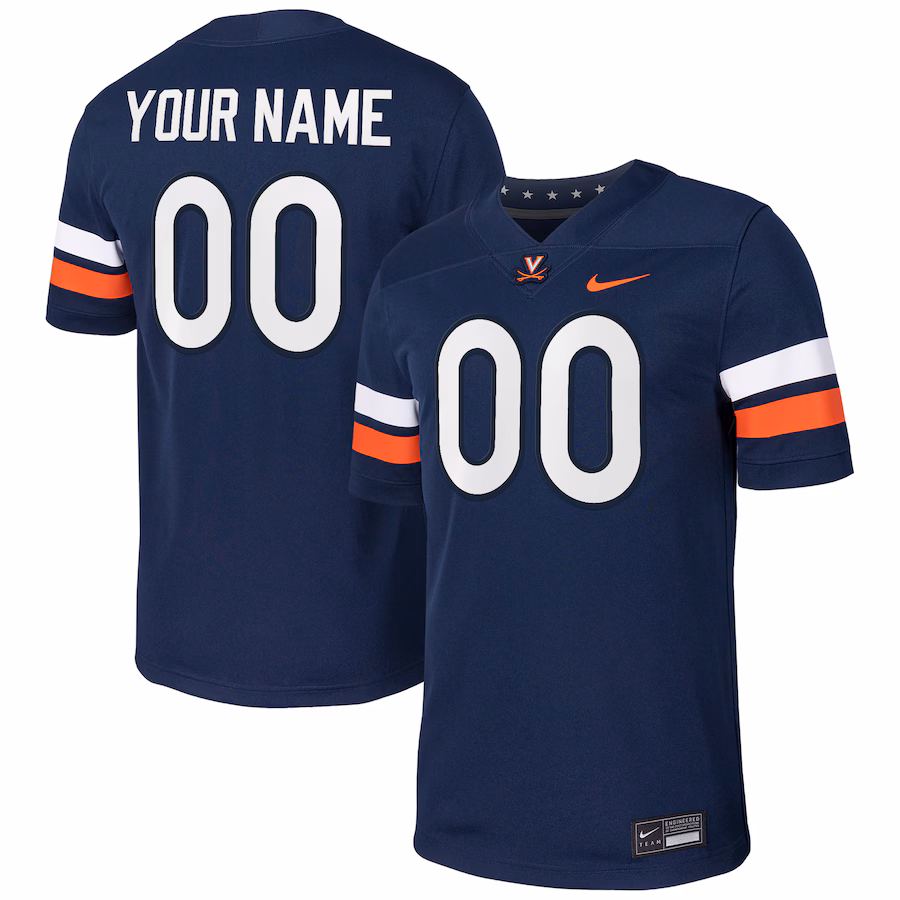 Virginia Cavaliers Nike Custom Football Game Jersey - Navy - ujerseystore