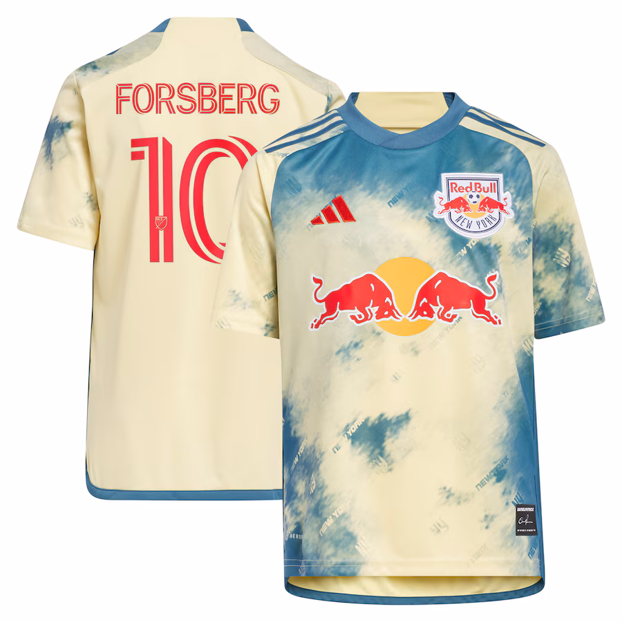 Youth New York Red Bulls Emil Forsberg adidas Yellow 2024 Daniel Patrick Kit Replica Player Jersey - ujerseystore