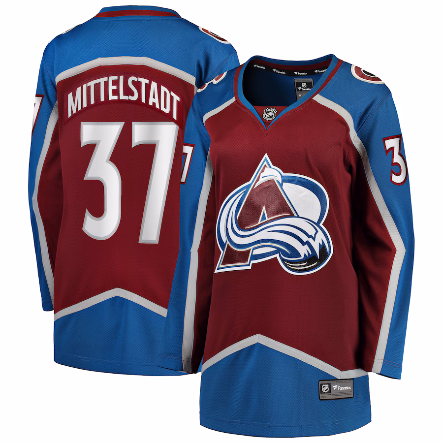 Women's Colorado Avalanche Casey Mittelstadt Fanatics Burgundy Home Breakaway Player Jersey - ujerseystore