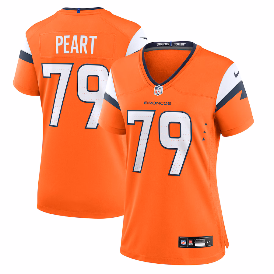 Women's Denver Broncos Matt Peart Nike Orange Team Game Jersey - ujerseystore