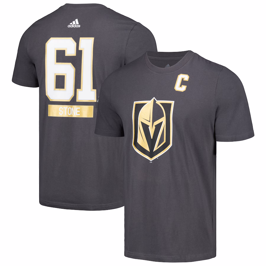 Men's Vegas Golden Knights Mark Stone adidas Gray Fresh Name & Number T-Shirt - ujerseystore