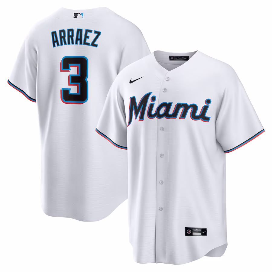 Men's Miami Marlins Luis Arraez Nike White Home Replica Player Jersey - ujerseystore