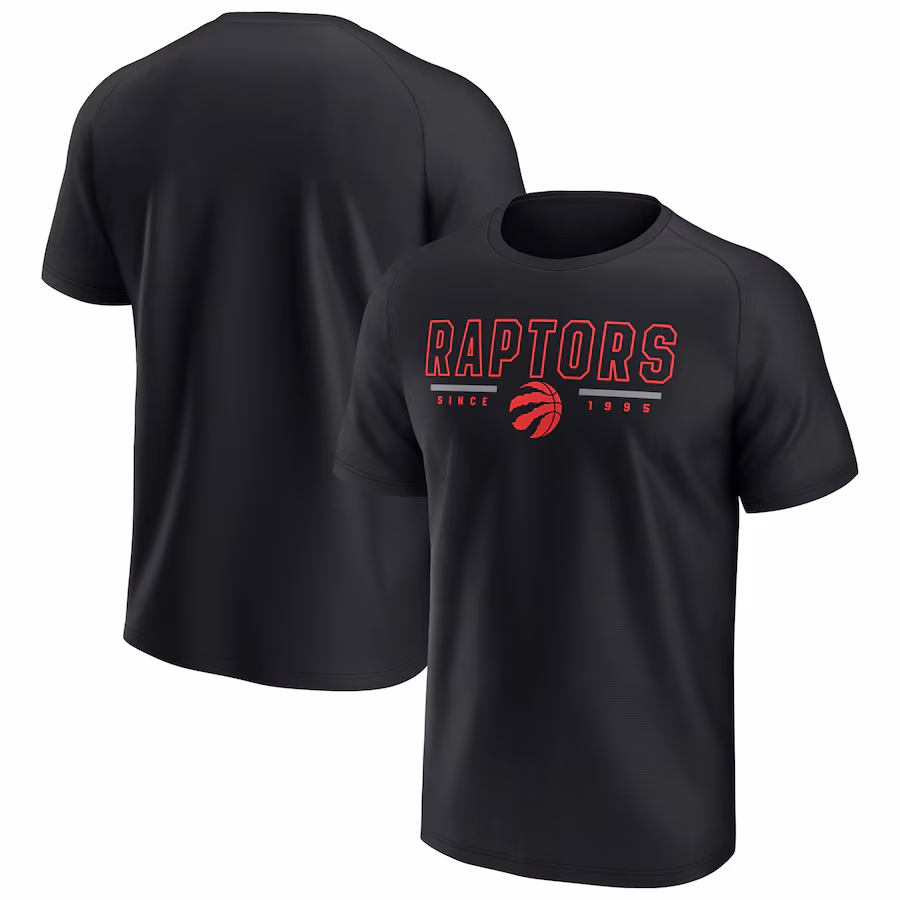 Men's Toronto Raptors Fanatics Black Raglan T-Shirt - ujerseystore