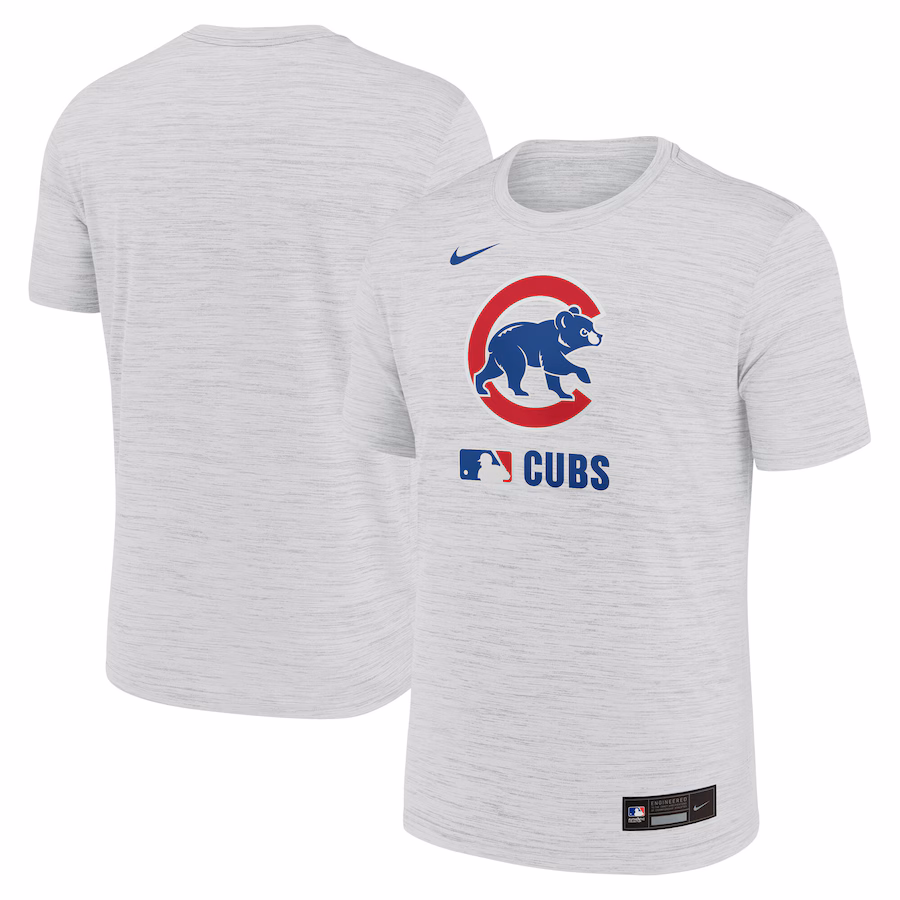 Men's Chicago Cubs Nike White Authentic Collection Velocity Performance Practice T-Shirt - ujerseystore