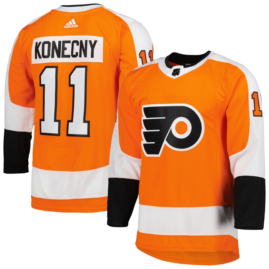 Men's Philadelphia Flyers Travis Konecny adidas Orange Home Primegreen Authentic Pro Player Jersey - ujerseystore