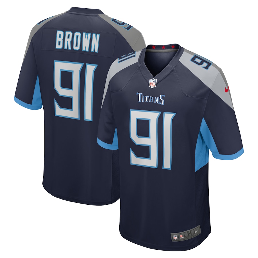 Men's Tennessee Titans Shakel Brown Nike  Navy  Game Jersey - ujerseystore