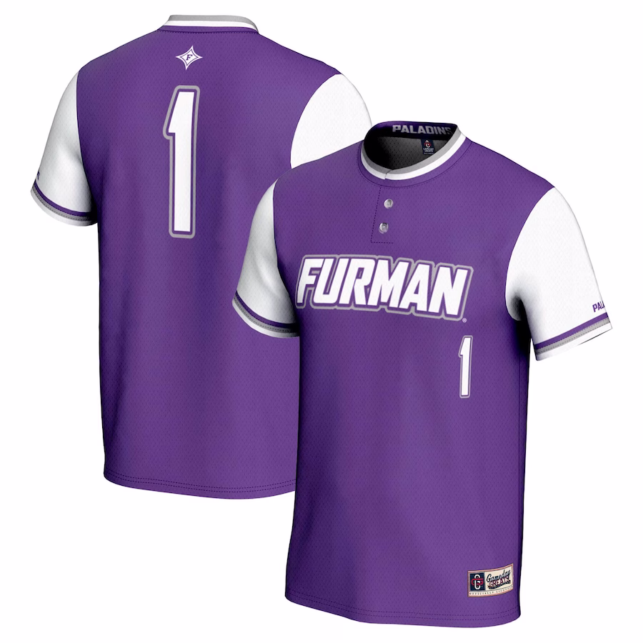 #1 Furman Paladins GameDay Greats Unisex Lightweight Softball Jersey - Purple - ujerseystore