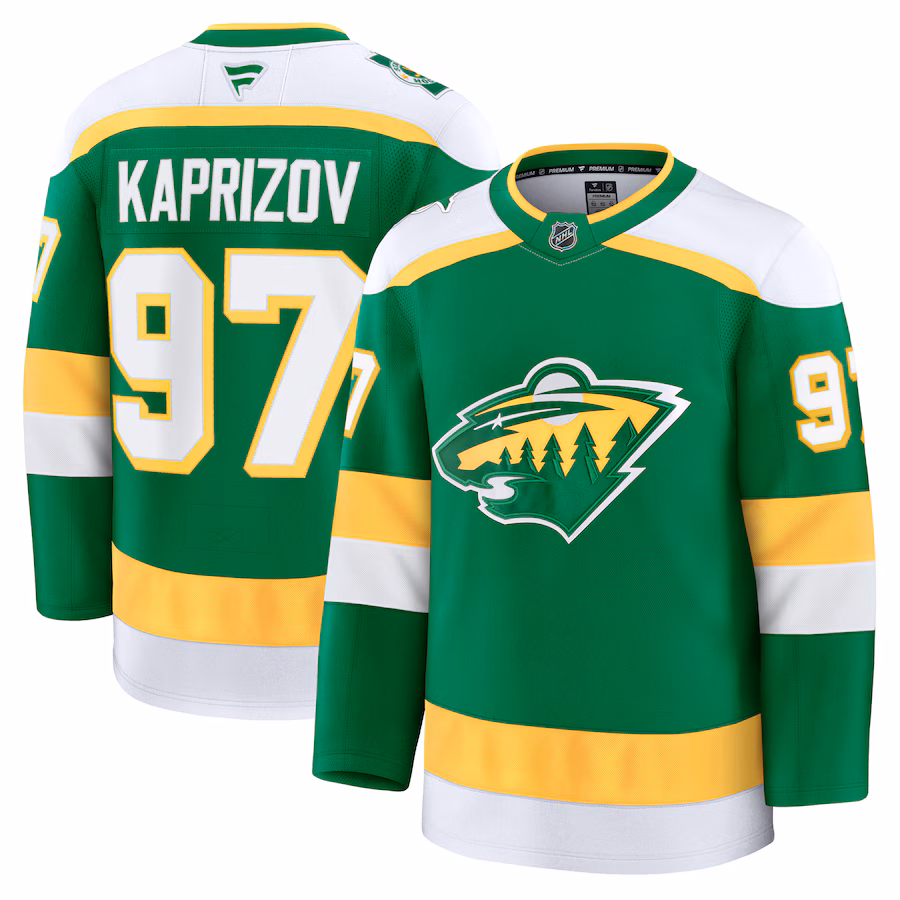 Men's Minnesota Wild Kirill Kaprizov Fanatics Green Alternate Premium Jersey - ujerseystore