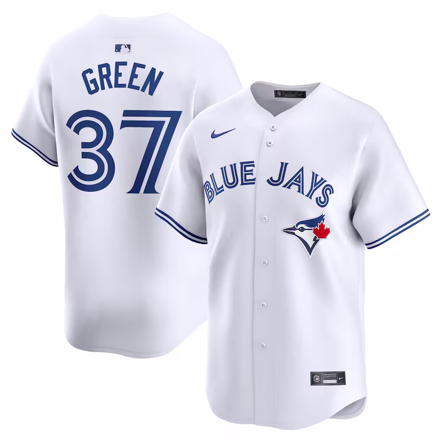 Men's Toronto Blue Jays Chad Green Nike White Home Limited Player Jersey - ujerseystore