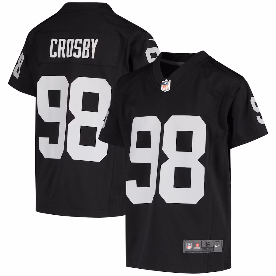 Youth Las Vegas Raiders Maxx Crosby Nike Black Game Jersey - ujerseystore