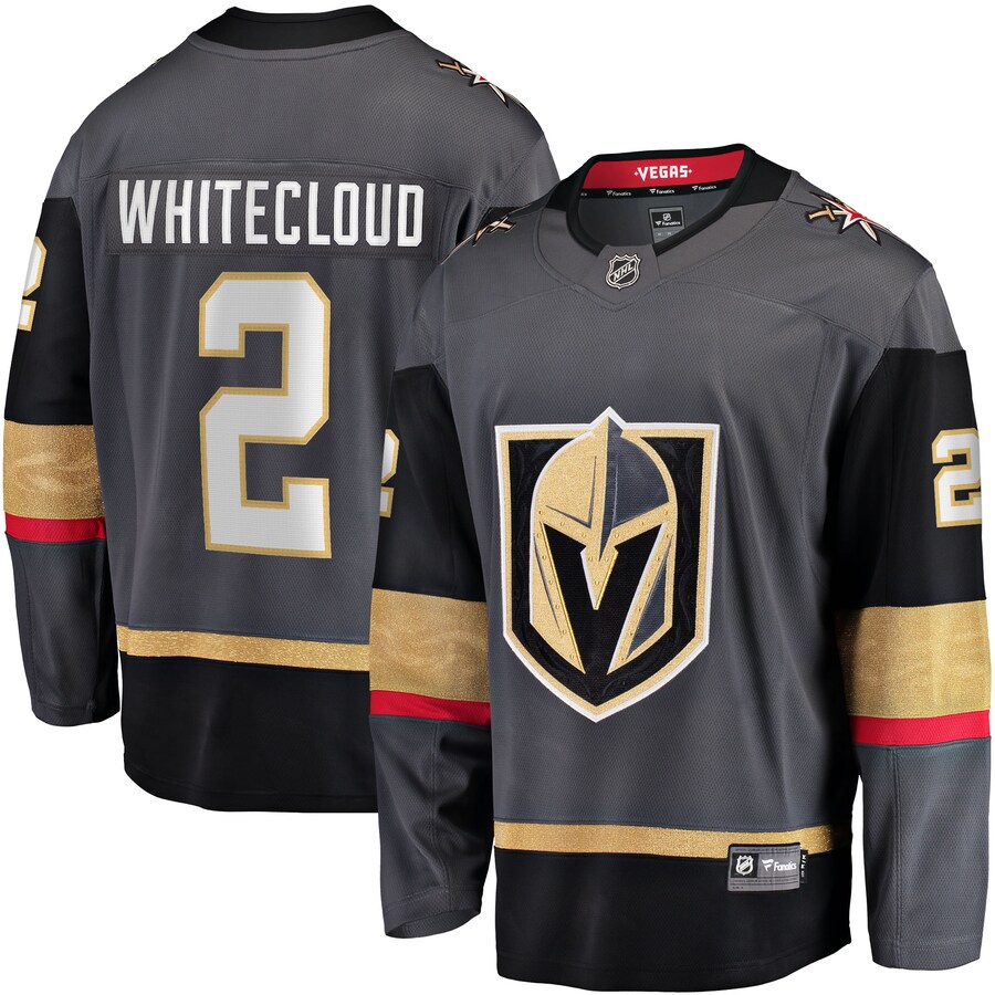 Men's Vegas Golden Knights Zach Whitecloud Fanatics Branded Gray Alternate Breakaway Jersey - ujerseystore