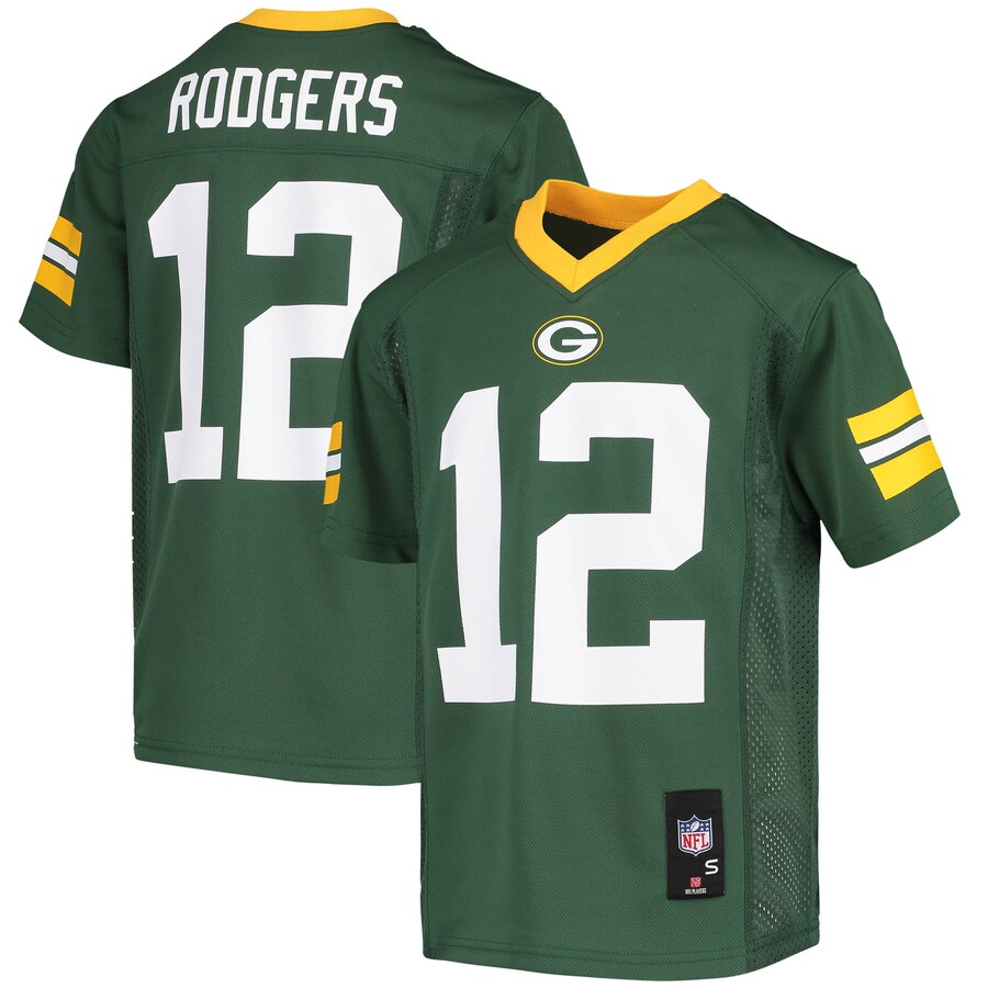 Youth Green Bay Packers Aaron Rodgers Green Replica Player Jersey - ujerseystore