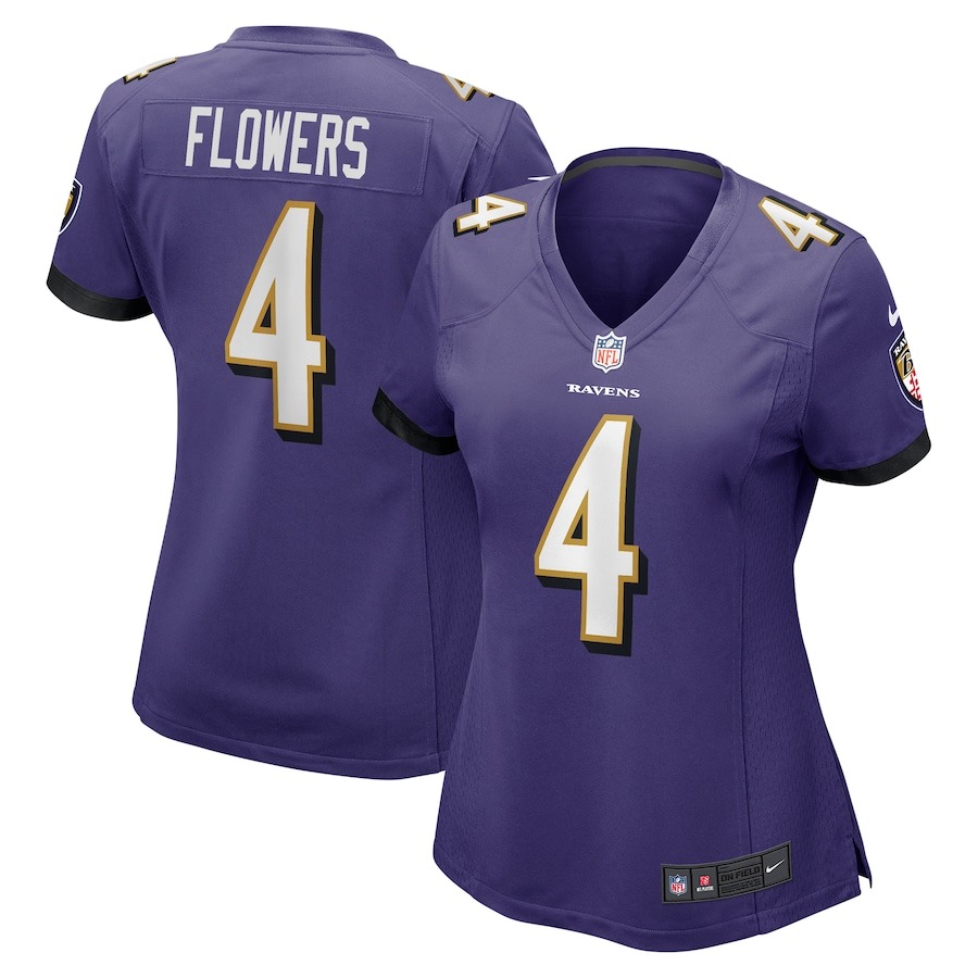 Women's Baltimore Ravens Zay Flowers Nike Purple Team Game Jersey - ujerseystore