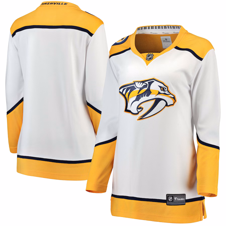 Women's Nashville Predators Fanatics White Away Breakaway Jersey - ujerseystore