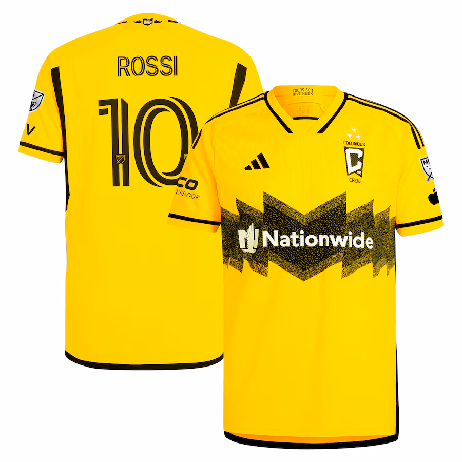 Men's Columbus Crew Diego Rossi adidas Yellow 2024 The Home Kit Authentic Player Jersey - ujerseystore