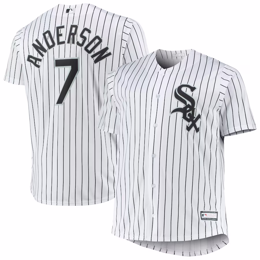 Men's Chicago White Sox Tim Anderson White Big & Tall Replica Player Jersey - ujerseystore
