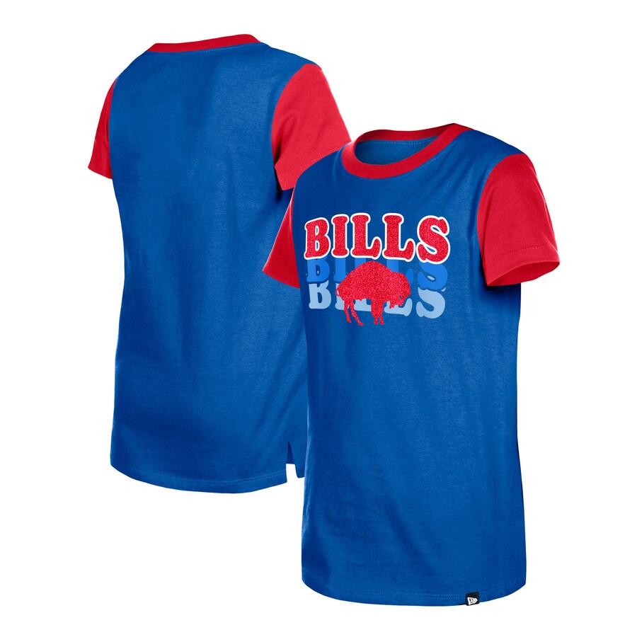 Youth Buffalo Bills New Era Royal Throwback Glitter Gel T-Shirt - ujerseystore