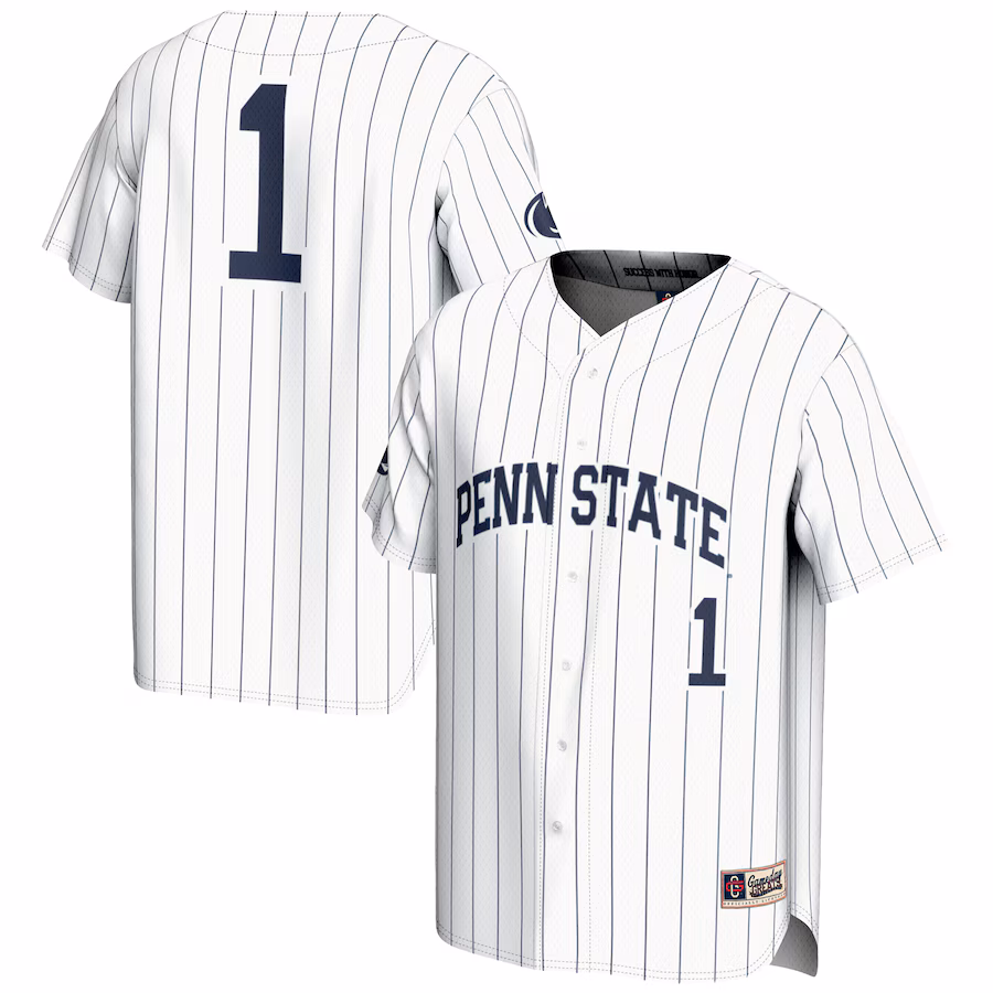 Men's GameDay Greats #1 White Penn State Nittany Lions Lightweight Baseball Fashion Jersey - ujerseystore