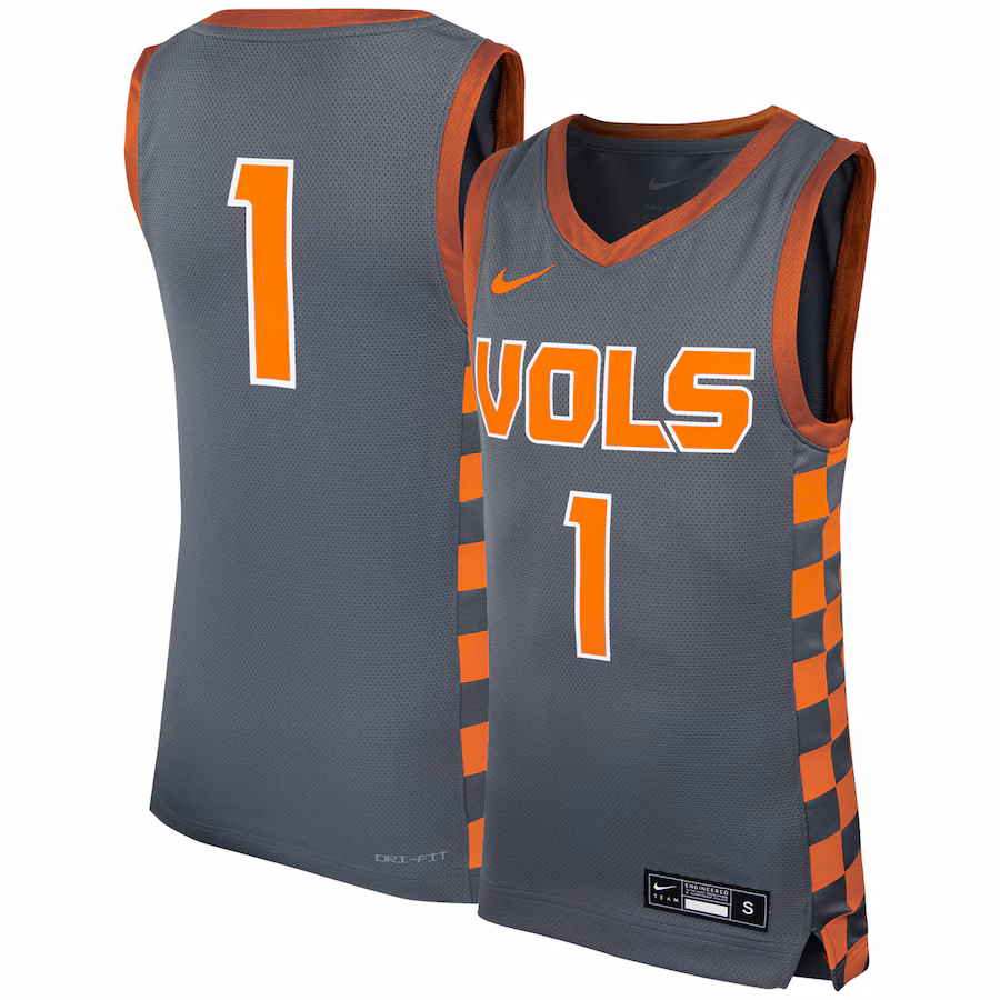 Youth Nike #1 Gray Tennessee Volunteers Icon Replica Basketball Jersey - ujerseystore
