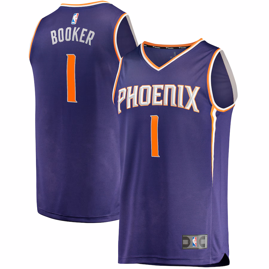 Men's Phoenix Suns Devin Booker Fanatics Purple Big & Tall Fast Break Player Jersey - Icon Edition - ujerseystore