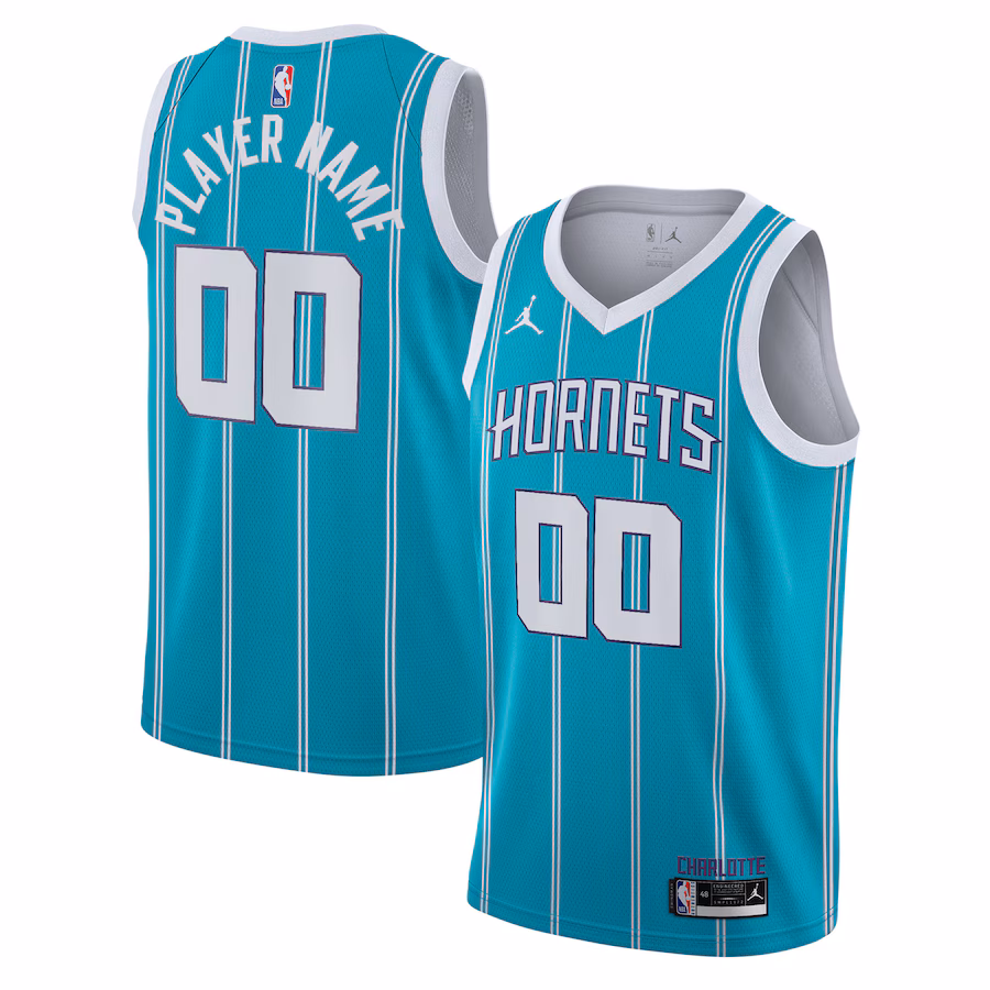 Men's Charlotte Hornets Jordan Brand Teal 2020/21 Swingman Custom Jersey - Icon Edition - ujerseystore