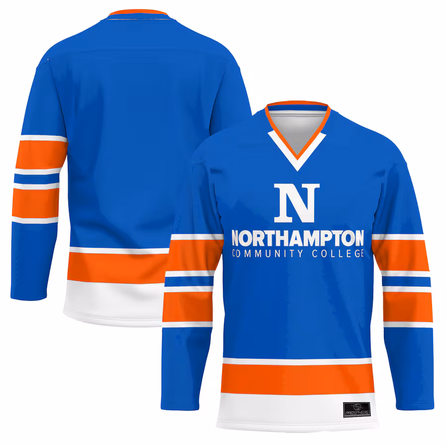 Men's ProSphere Blue Northampton Community College Spartans Hockey Jersey - ujerseystore