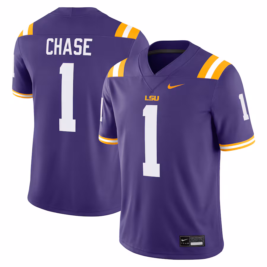 Men's Nike Ja'Marr Chase Purple LSU Tigers Alumni Game Jersey - ujerseystore
