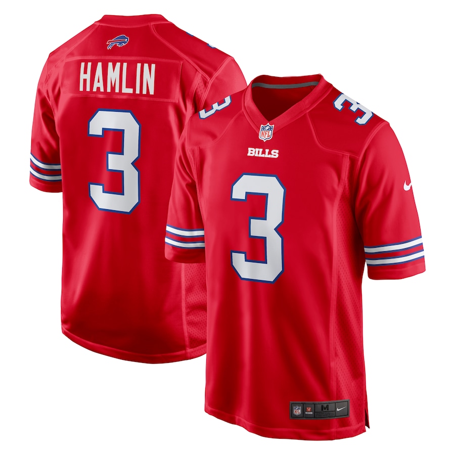 Men's Buffalo Bills Damar Hamlin Nike Red Alternate Game Jersey - ujerseystore