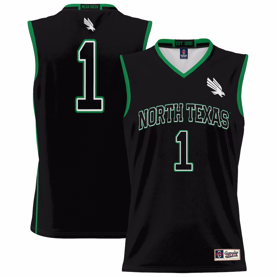 #1 North Texas Mean Green GameDay Greats Youth Lightweight Basketball Jersey - Black - ujerseystore
