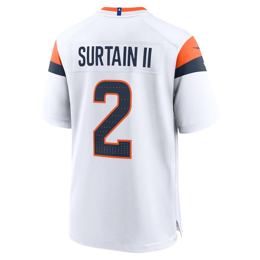 Men's Denver Broncos Patrick Surtain II Nike White Game Jersey - ujerseystore