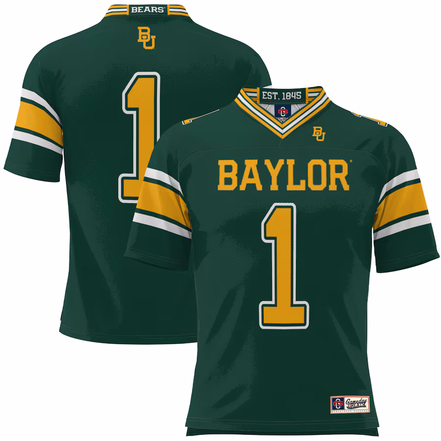 Youth GameDay Greats #1 Green Baylor Bears Football Jersey - ujerseystore