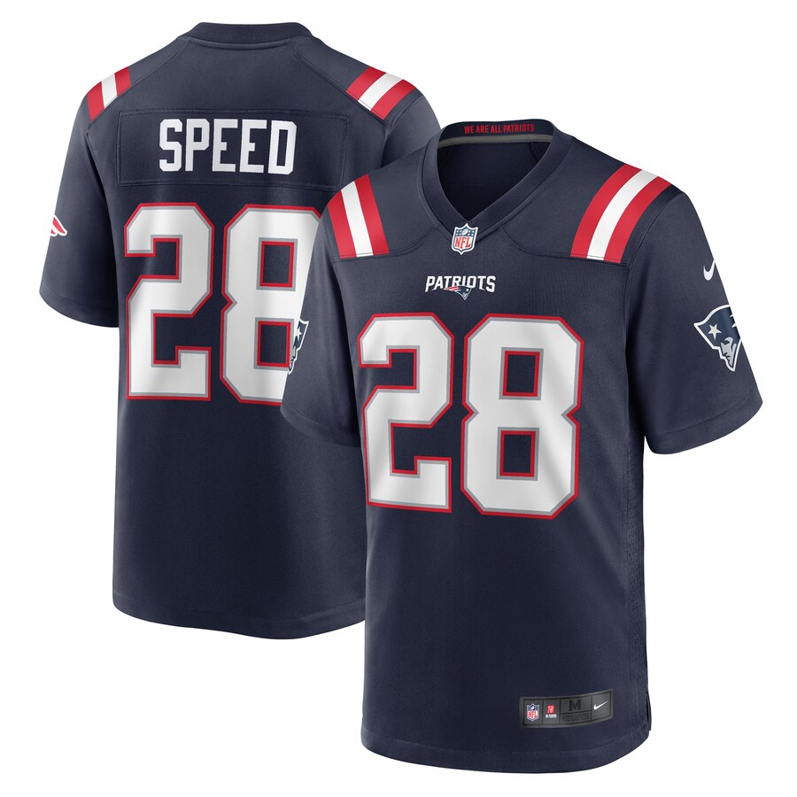 Men's New England Patriots Ameer Speed Nike  Navy Team Game Jersey - ujerseystore
