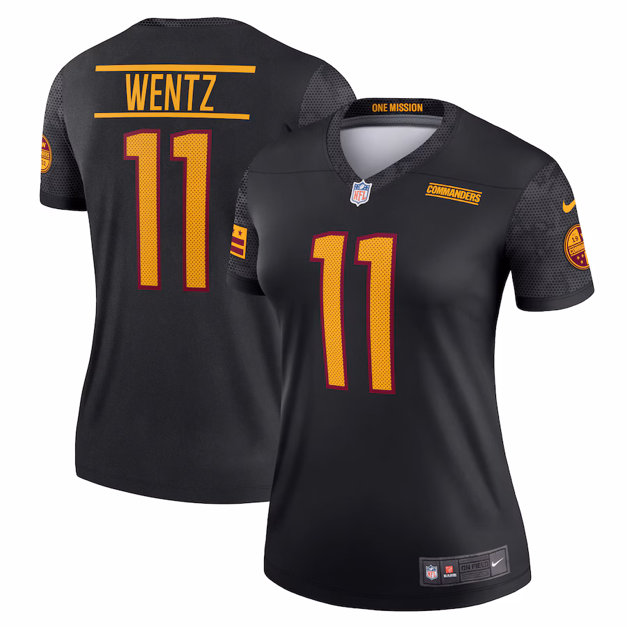 Women's Washington Commanders Carson Wentz Nike Black Legend Jersey - ujerseystore