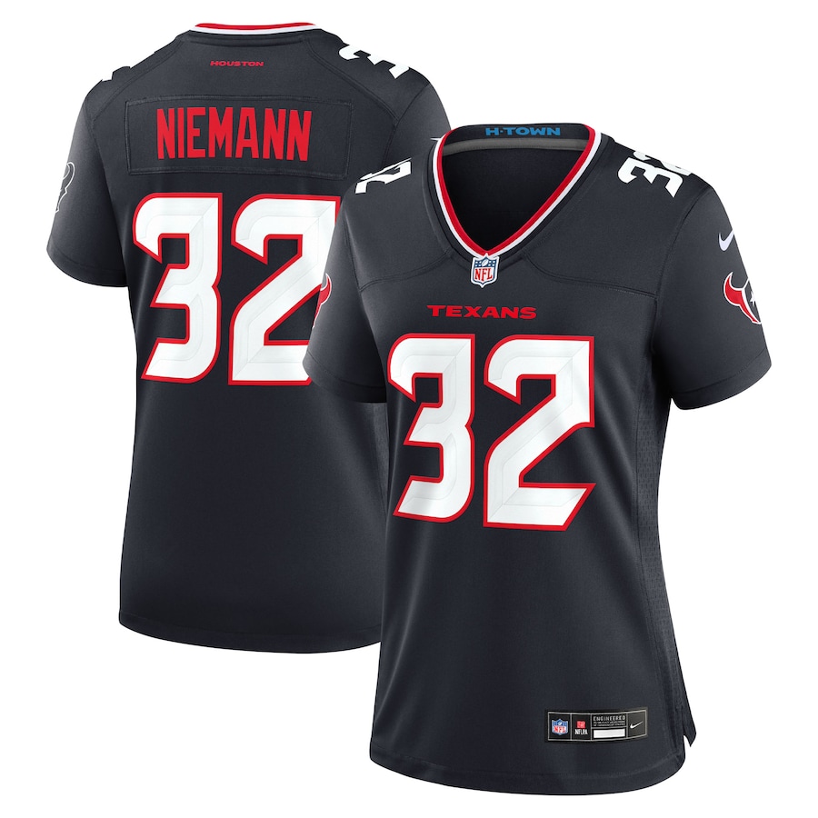 Women's Houston Texans Nick Niemann Nike Navy Team Game Jersey - ujerseystore