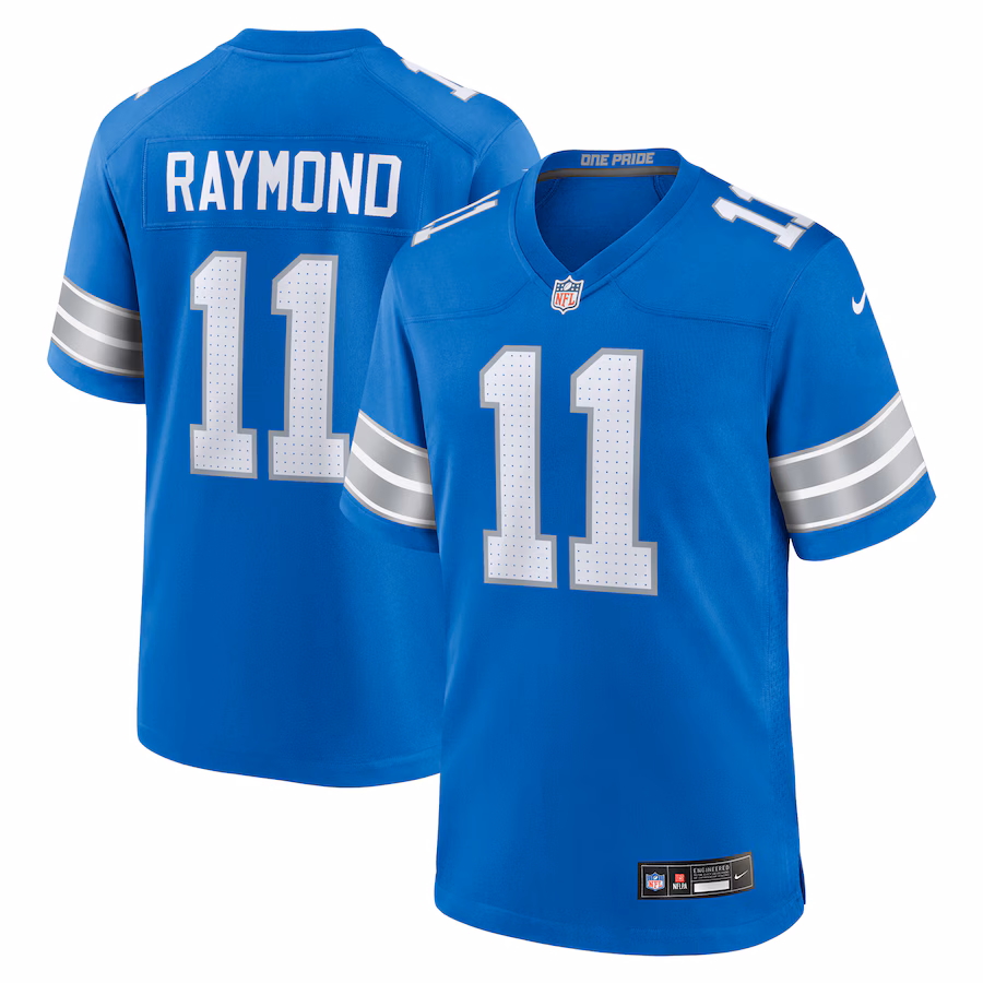 Men's Detroit Lions Kalif Raymond Nike Blue Team Game Jersey - ujerseystore