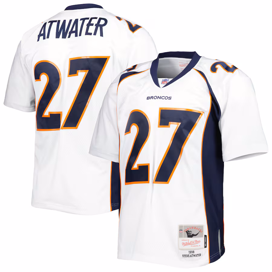 Men's Denver Broncos Steve Atwater Mitchell & Ness White Legacy Replica Jersey - ujerseystore