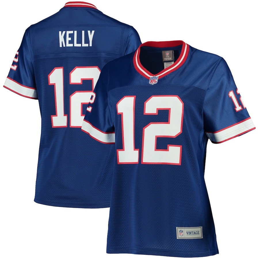 Women's Buffalo Bills Jim Kelly NFL Pro Line Royal Retired Player Replica Jersey - ujerseystore