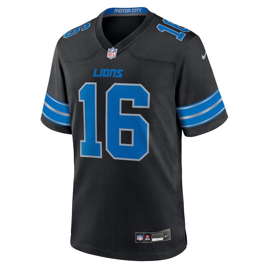Men's Detroit Lions Jared Goff Nike Black 2nd Alternate Game Jersey - ujerseystore