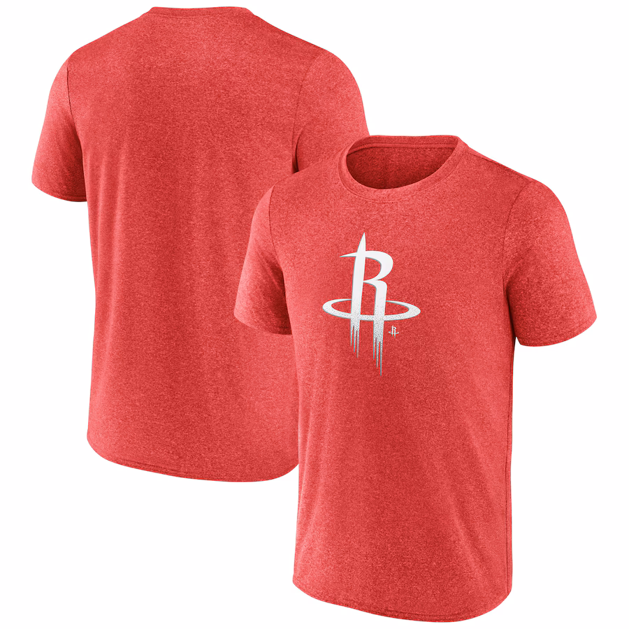 Men's Houston Rockets Fanatics Heather Red Iconic Overtime T-Shirt - ujerseystore